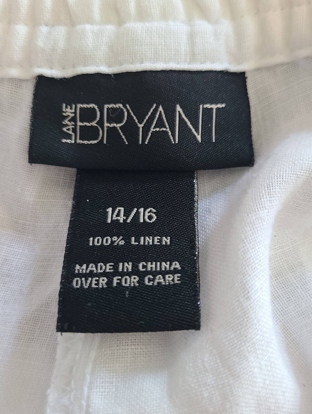 Lane Bryant White Elastic Waist Linen Pants - Picture 6 of 6